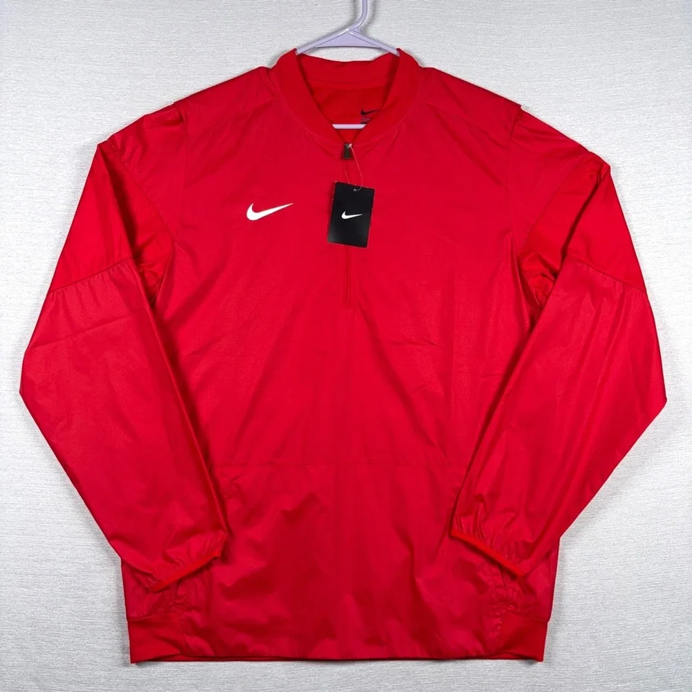 Nike Lockdown 1/2 Zip Storm-FIT Windbreaker 746950-657 Mens L Red Polyester NEW